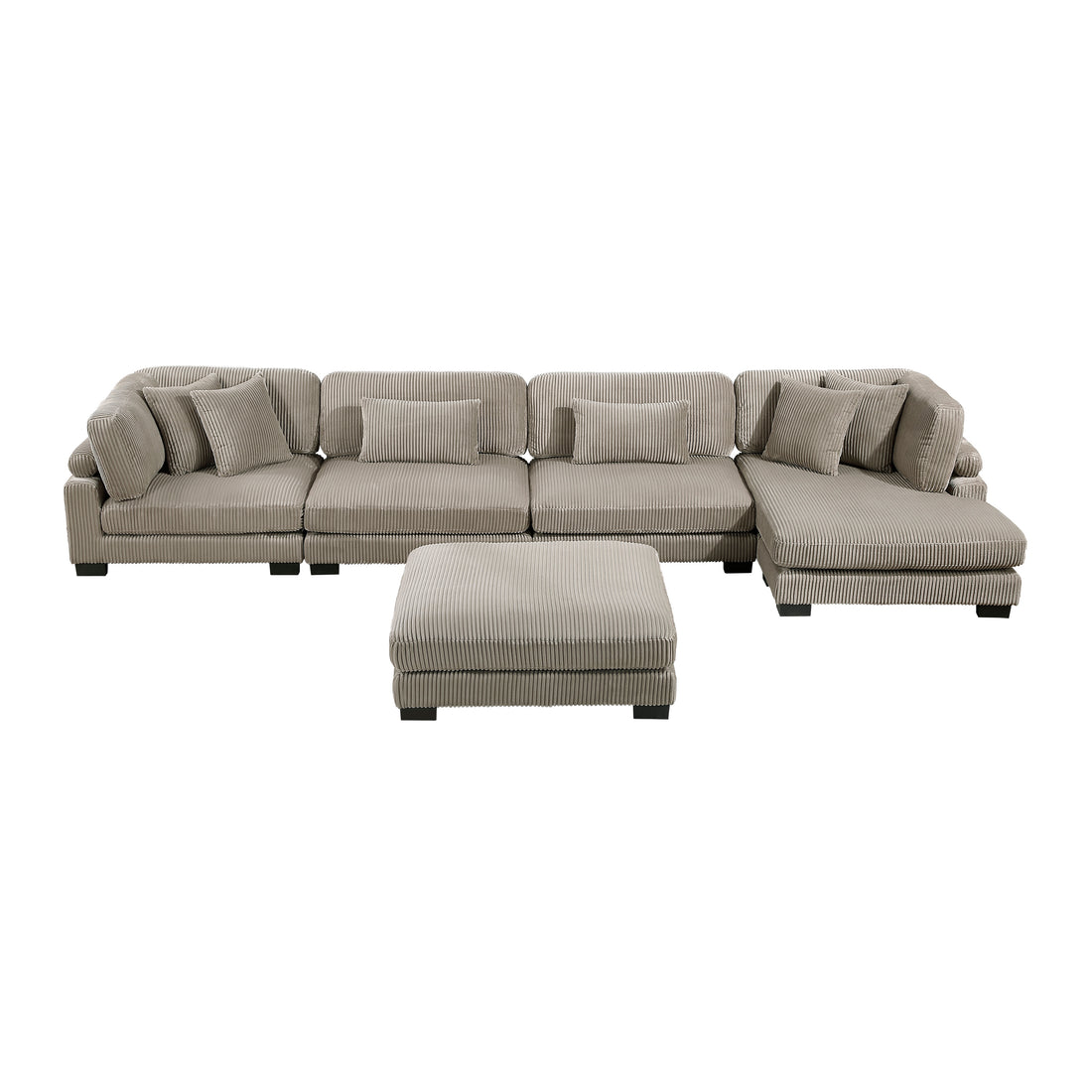 8555GB*CR2ACVCOT (5)5-Piece Modular Sectional with Reversible Chaise and Ottoman - 8555GB*CR2ACVCOT
