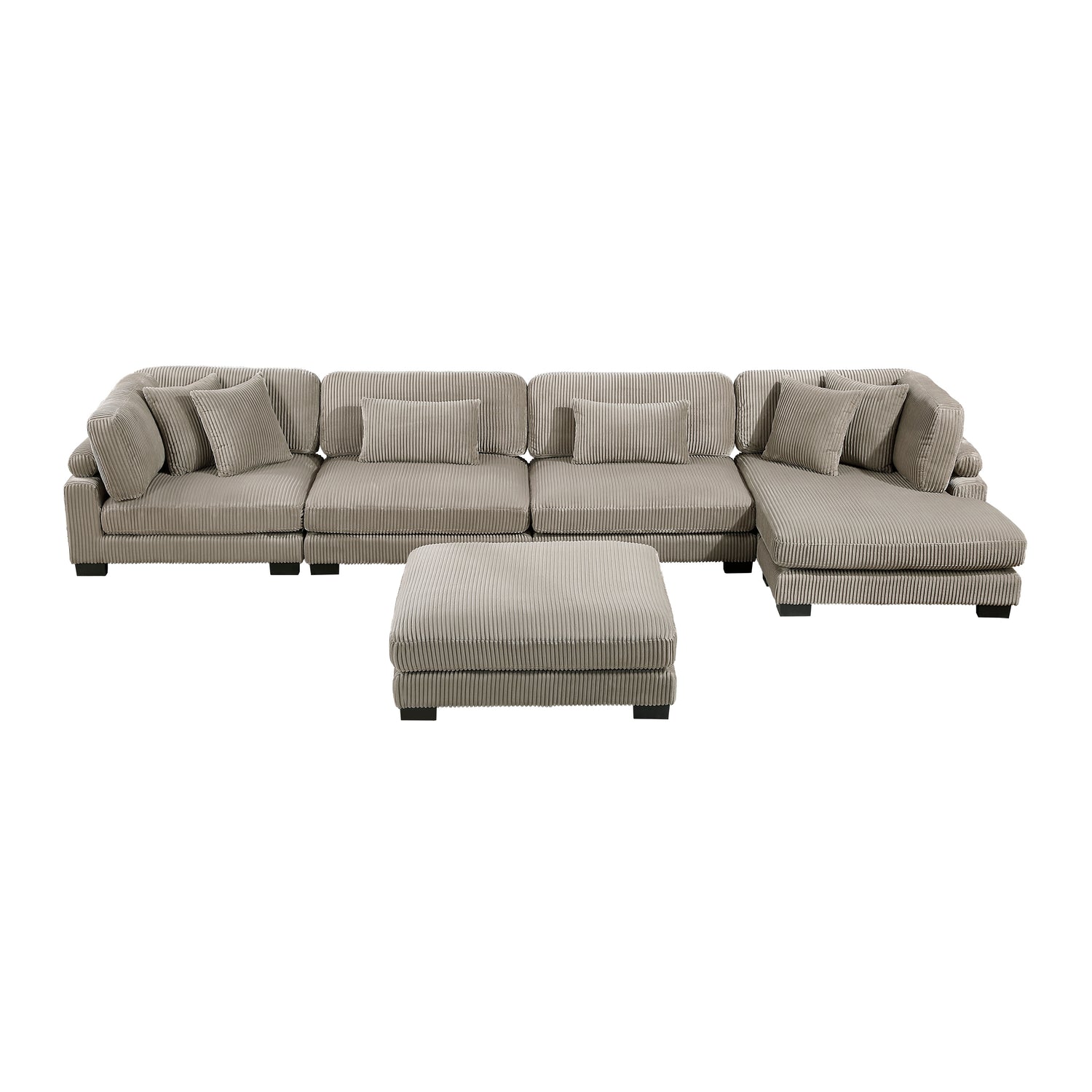 8555GB*CR2ACVCOT (5)5-Piece Modular Sectional with Reversible Chaise and Ottoman - 8555GB*CR2ACVCOT