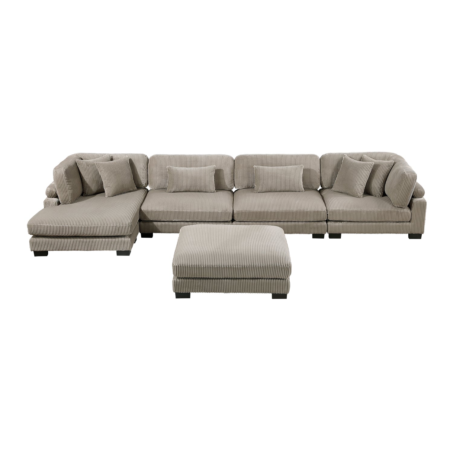8555GB*CR2ACVCOT (5)5-Piece Modular Sectional with Reversible Chaise and Ottoman - 8555GB*CR2ACVCOT