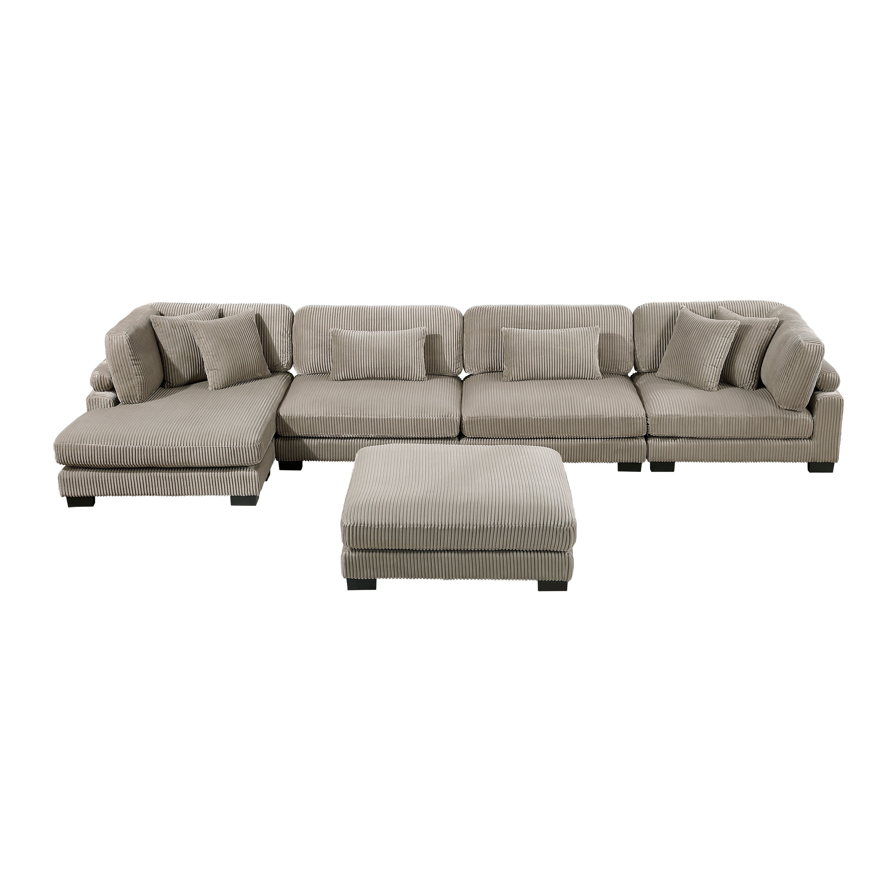 8555GB*CR2ACVCOT (5)5-Piece Modular Sectional with Reversible Chaise and Ottoman - 8555GB*CR2ACVCOT