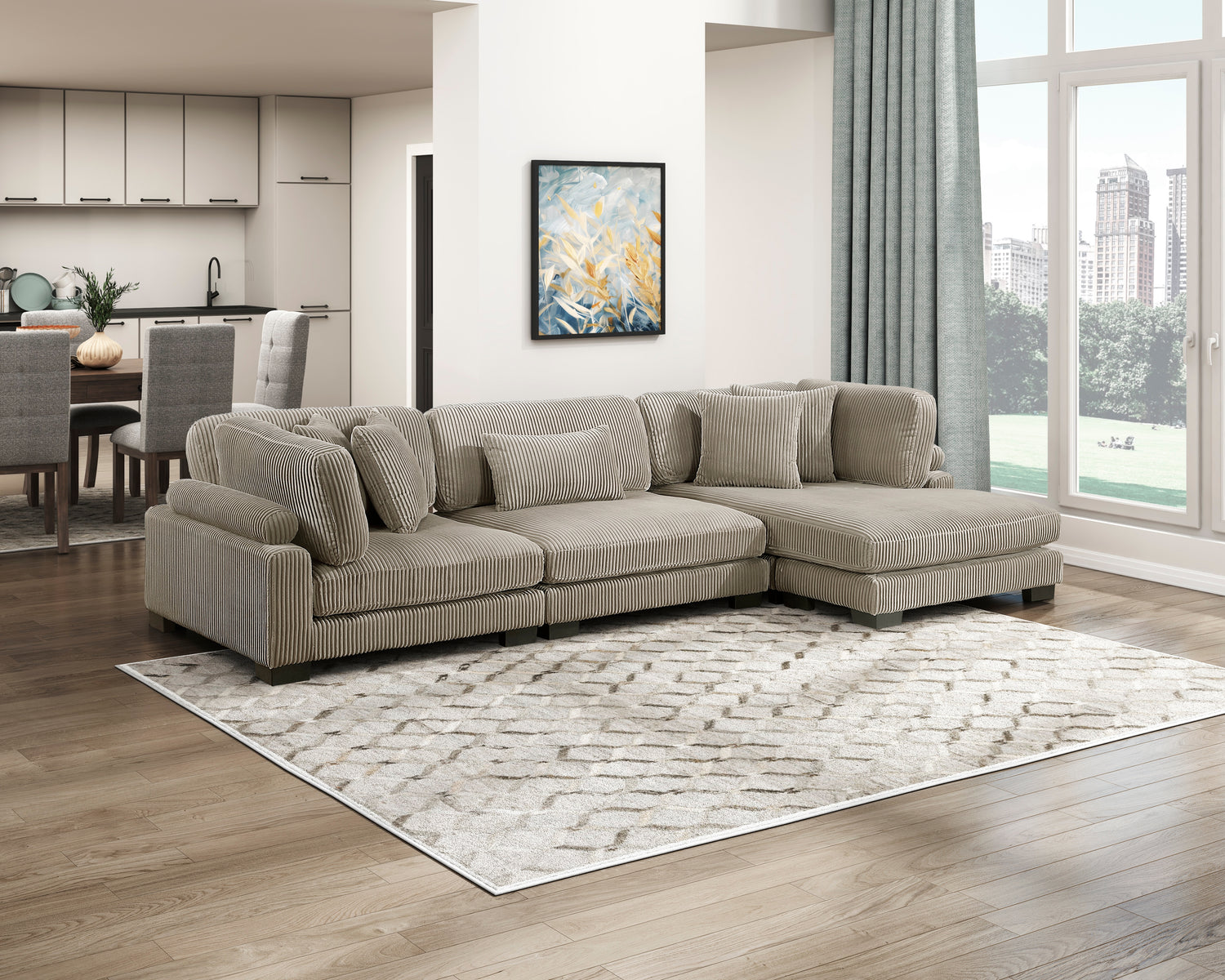 8555GB*CRACVC (3)3-Piece Modular Sectional with Reversible Chaise - 8555GB*CRACVC