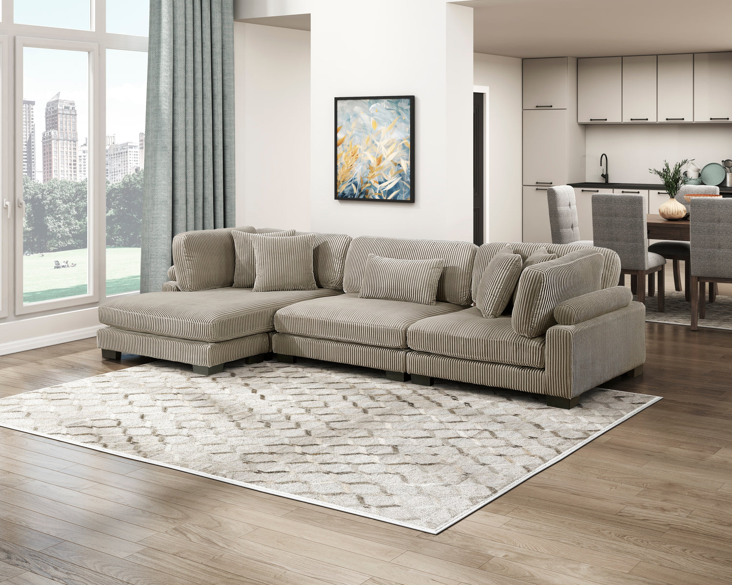 8555GB*CRACVC (3)3-Piece Modular Sectional with Reversible Chaise - 8555GB*CRACVC
