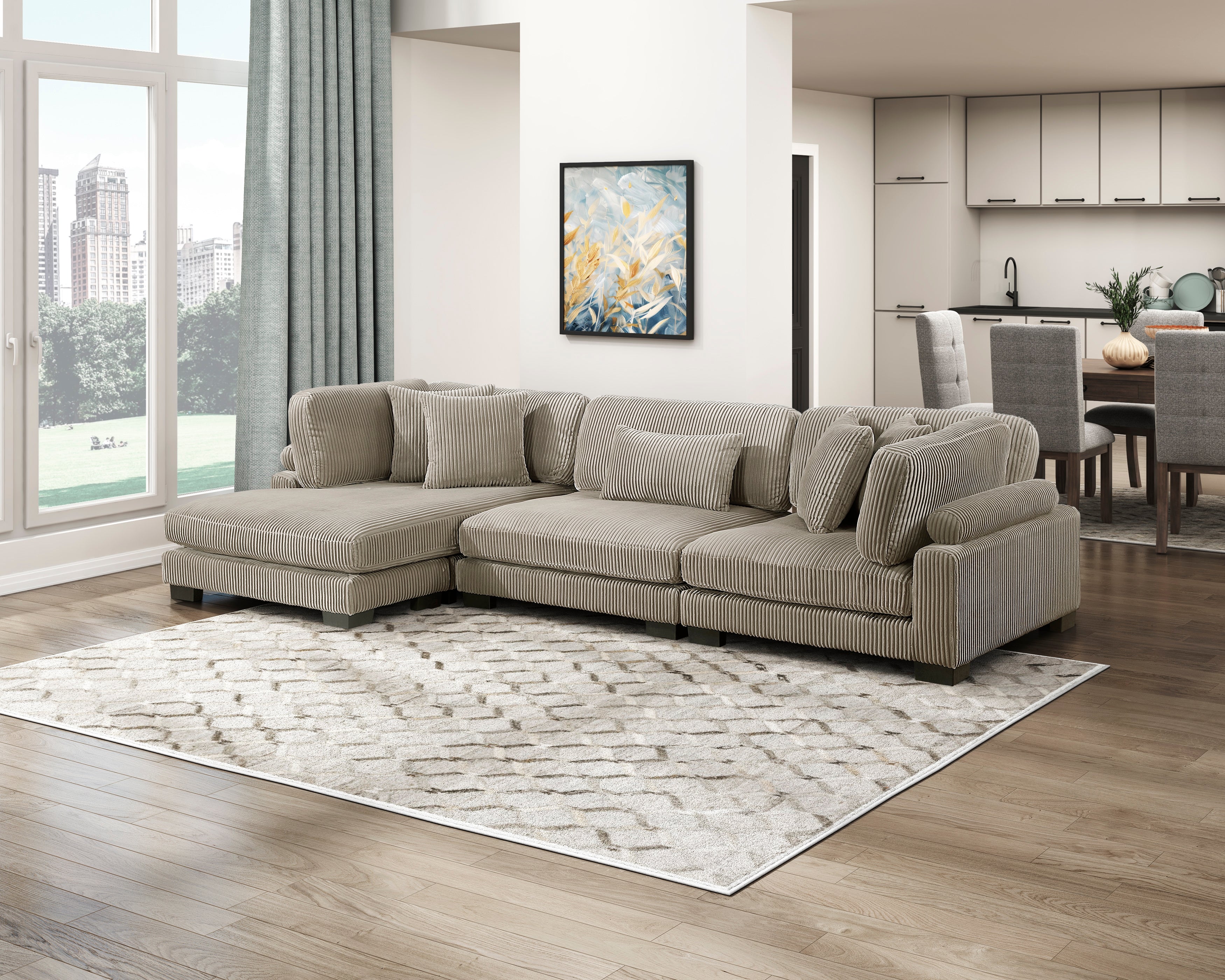 8555GB*CRACVC (3)3-Piece Modular Sectional with Reversible Chaise - 8555GB*CRACVC