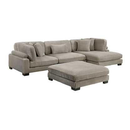 8555GB*CRACVCOT (4)4-Piece Modular Sectional with Reversible Chaise and Ottoman - 8555GB*CRACVCOT