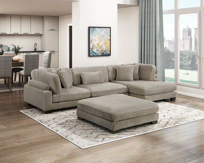 8555GB*CRACVCOT (4)4-Piece Modular Sectional with Reversible Chaise and Ottoman - 8555GB*CRACVCOT