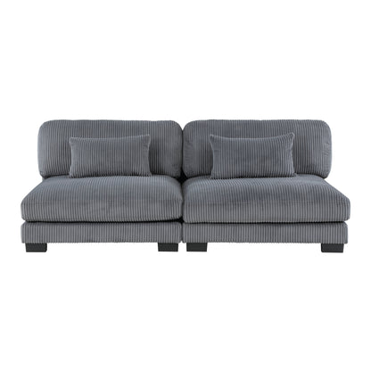 8555GY*2AC1CROT (4)4-Piece Modular Sectional with Ottoman - 8555GY*2AC1CROT