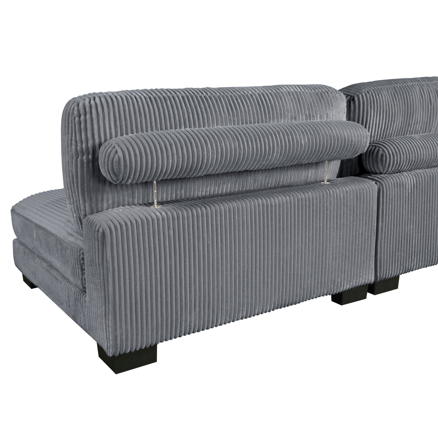 8555GY*2AC1CROT (4)4-Piece Modular Sectional with Ottoman - 8555GY*2AC1CROT