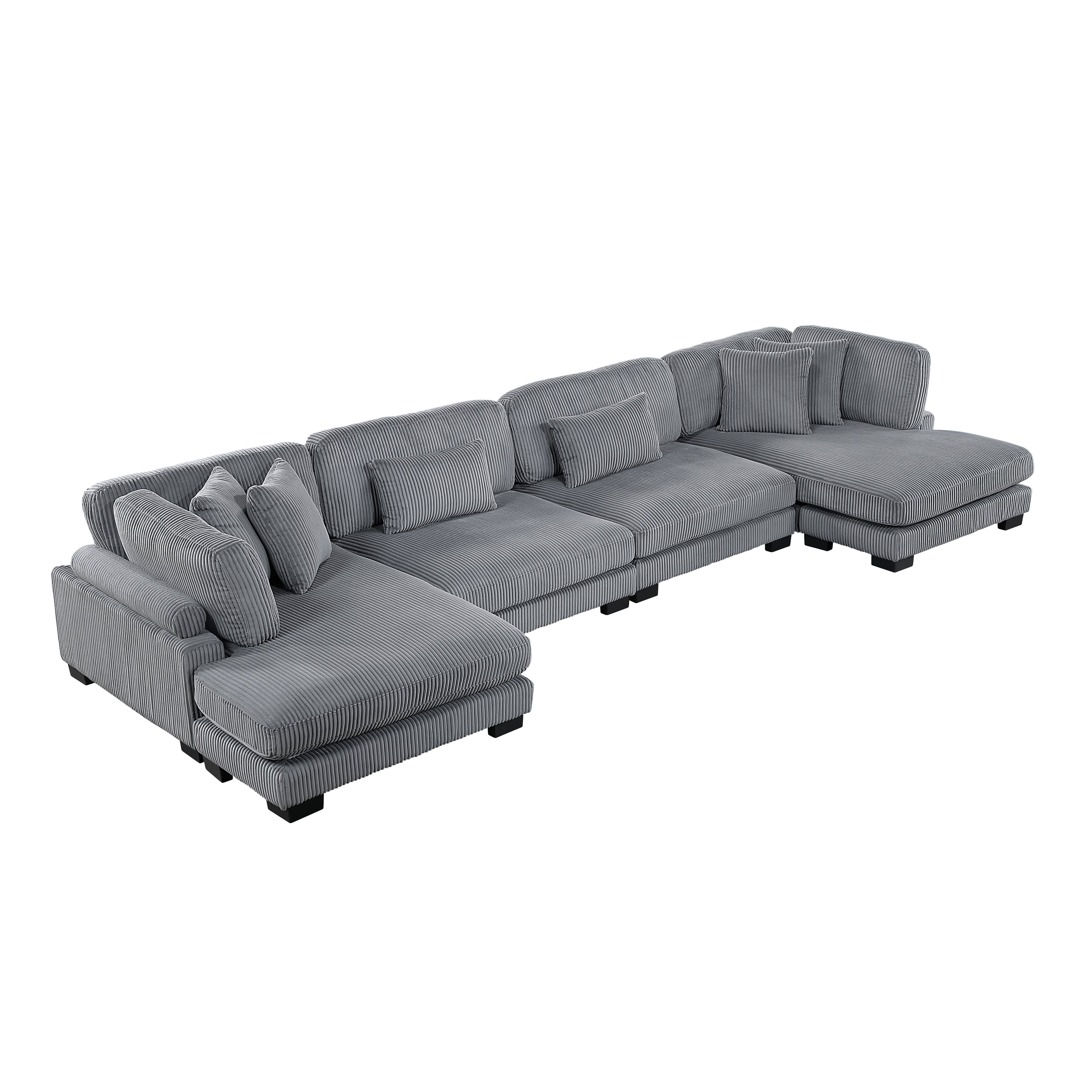 8555GY*2AC2VC (4)4-Piece Modular Sectional with Reversible Chaise - 8555GY*2AC2VC