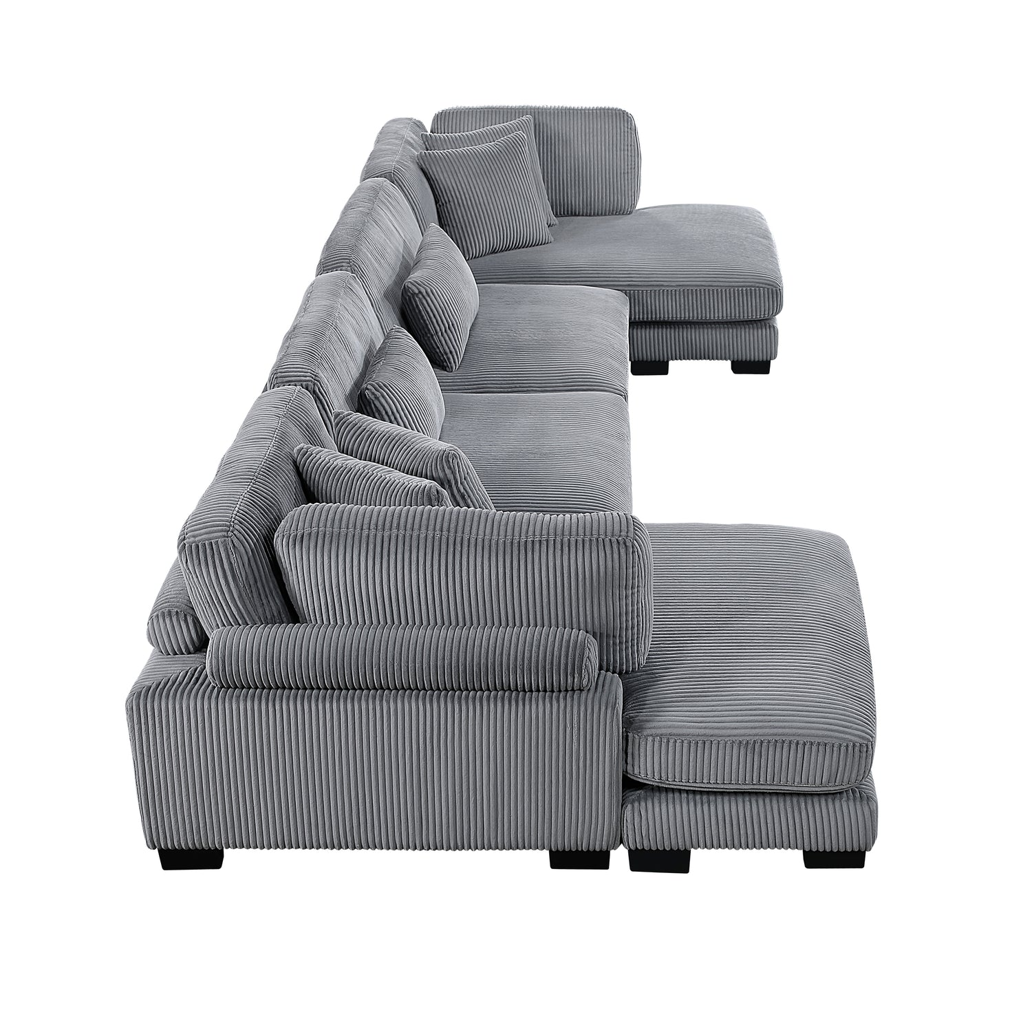 8555GY*2AC2VC (4)4-Piece Modular Sectional with Reversible Chaise - 8555GY*2AC2VC