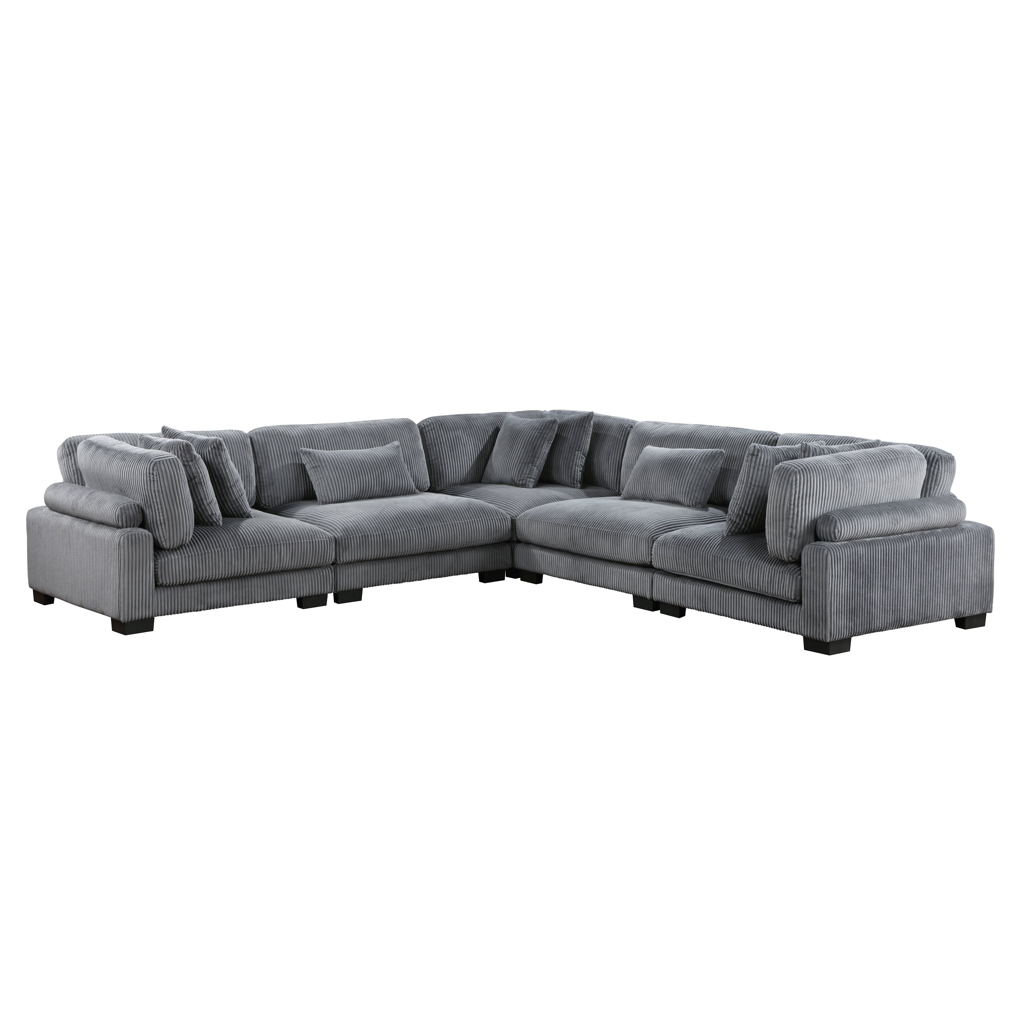 8555GY*2AC3CR (5)5-Piece Modular Sectional - 8555GY*2AC3CR