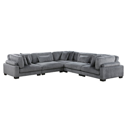 8555GY*2AC3CR (5)5-Piece Modular Sectional - 8555GY*2AC3CR