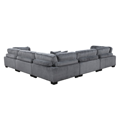 8555GY*2AC3CR (5)5-Piece Modular Sectional - 8555GY*2AC3CR