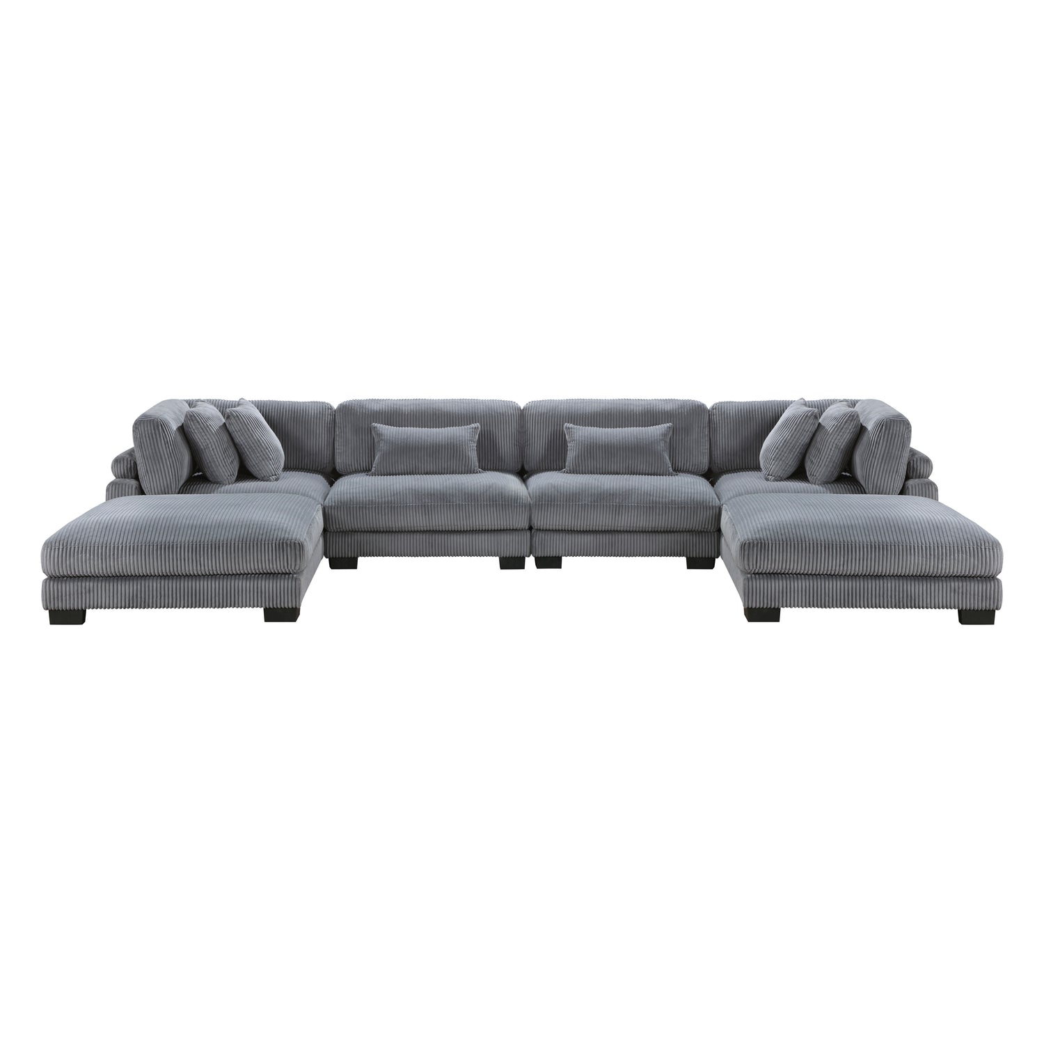 8555GY*2CR2AC2OT (6)6-Piece Modular Sectional with Ottomans - 8555GY*2CR2AC2OT