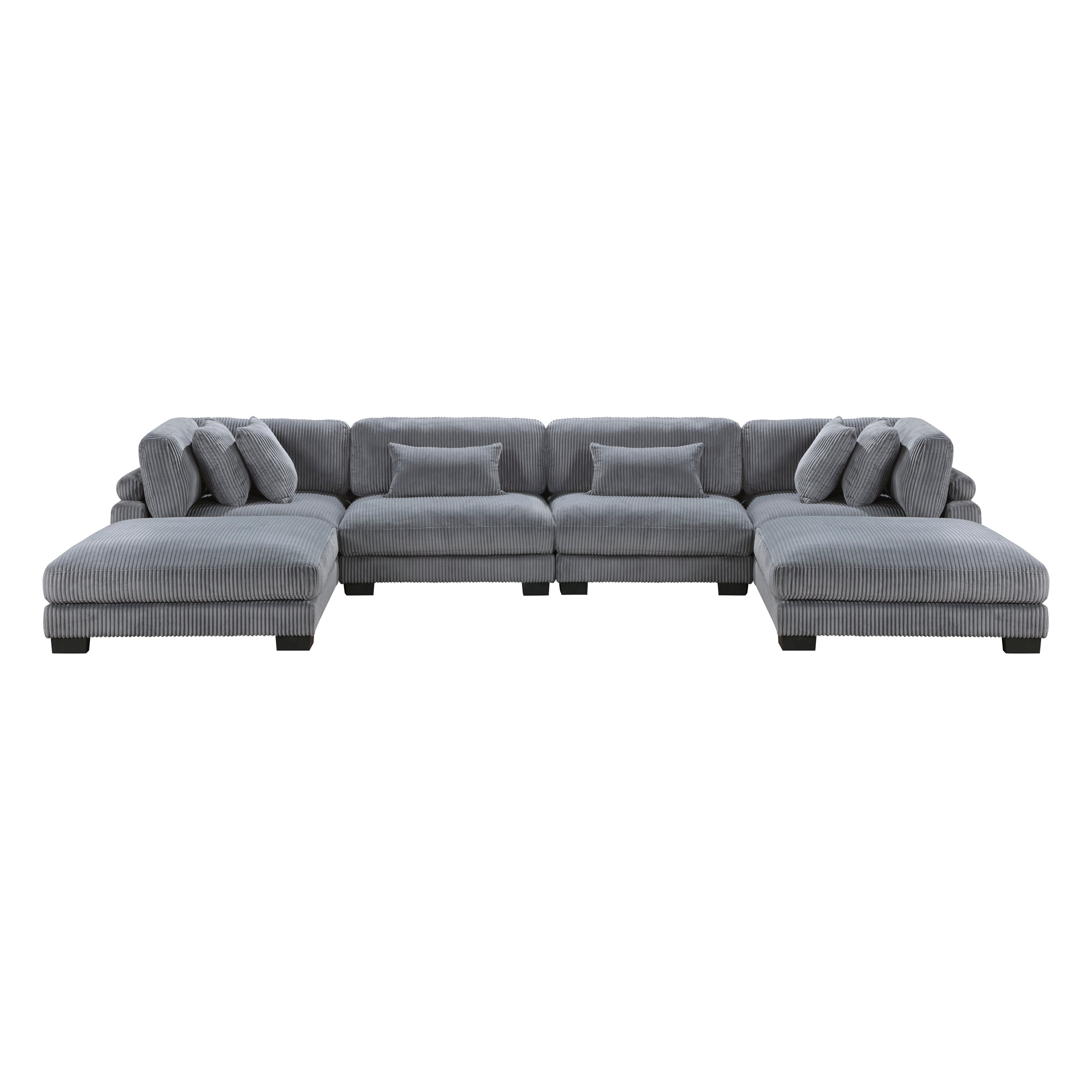 8555GY*2CR2AC2OT (6)6-Piece Modular Sectional with Ottomans - 8555GY*2CR2AC2OT
