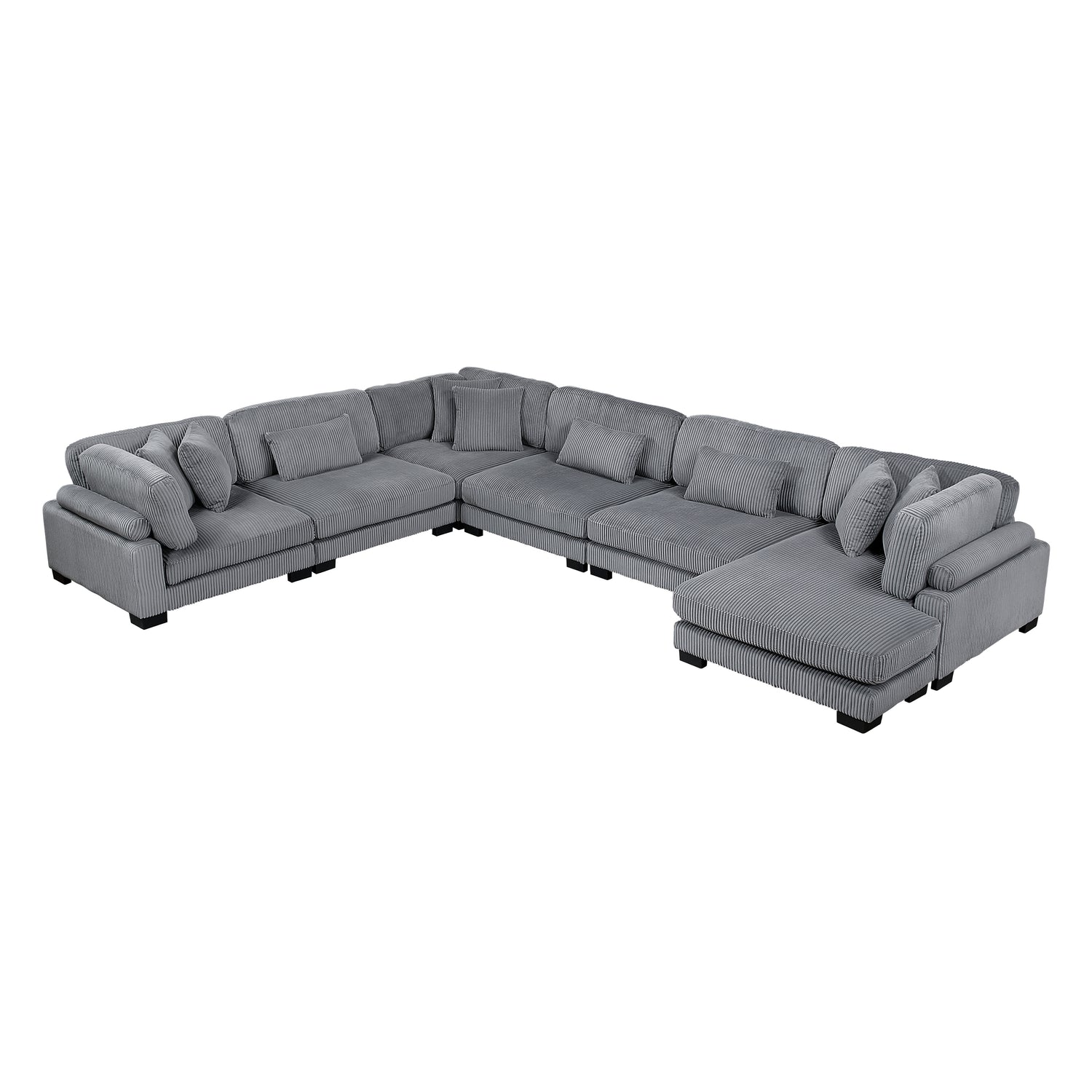 8555GY*2CR3ACVC (6)6-Piece Modular Sectional with Reversible Chaise - 8555GY*2CR3ACVC