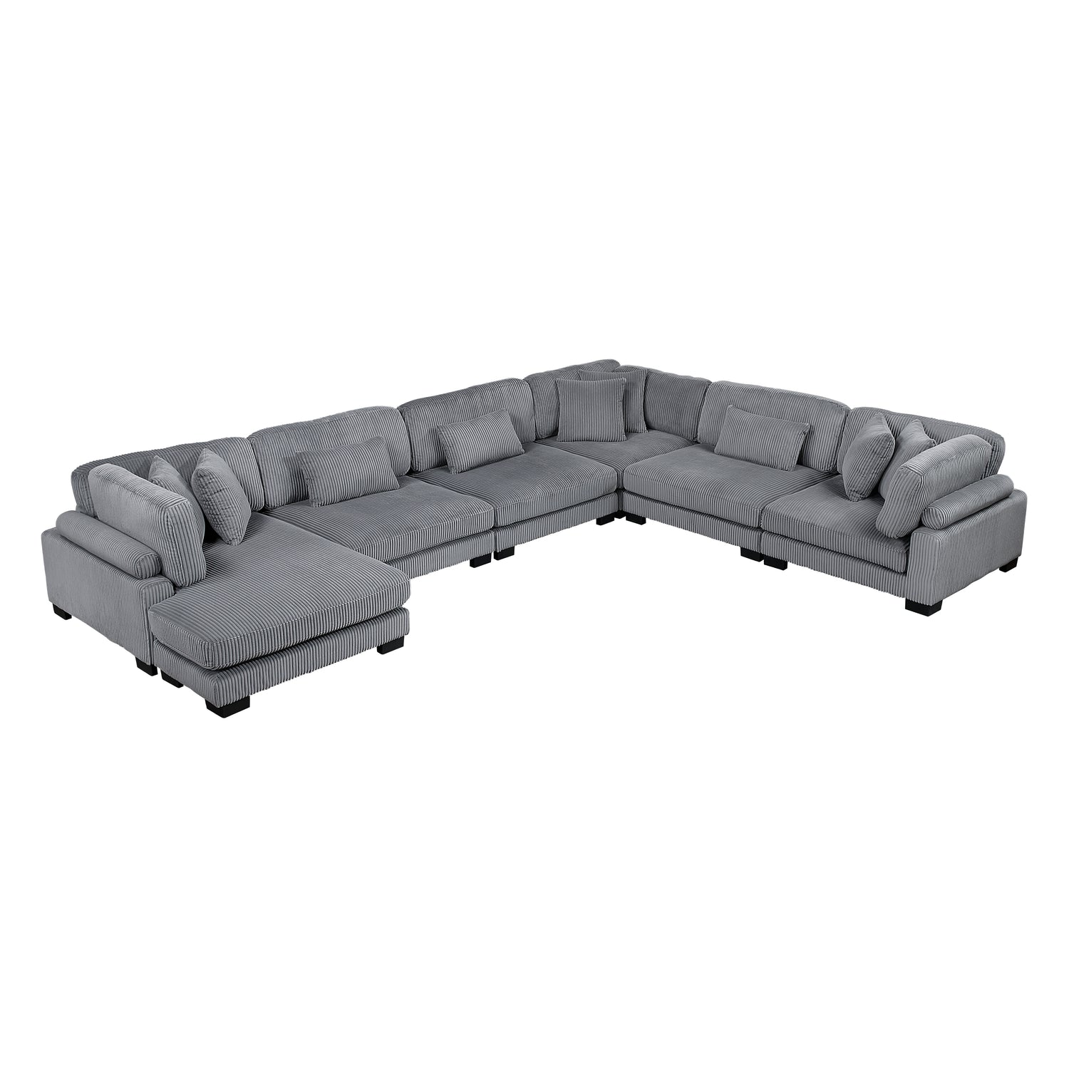 8555GY*2CR3ACVC (6)6-Piece Modular Sectional with Reversible Chaise - 8555GY*2CR3ACVC