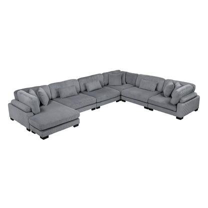 8555GY*2CR3ACVC (6)6-Piece Modular Sectional with Reversible Chaise - 8555GY*2CR3ACVC