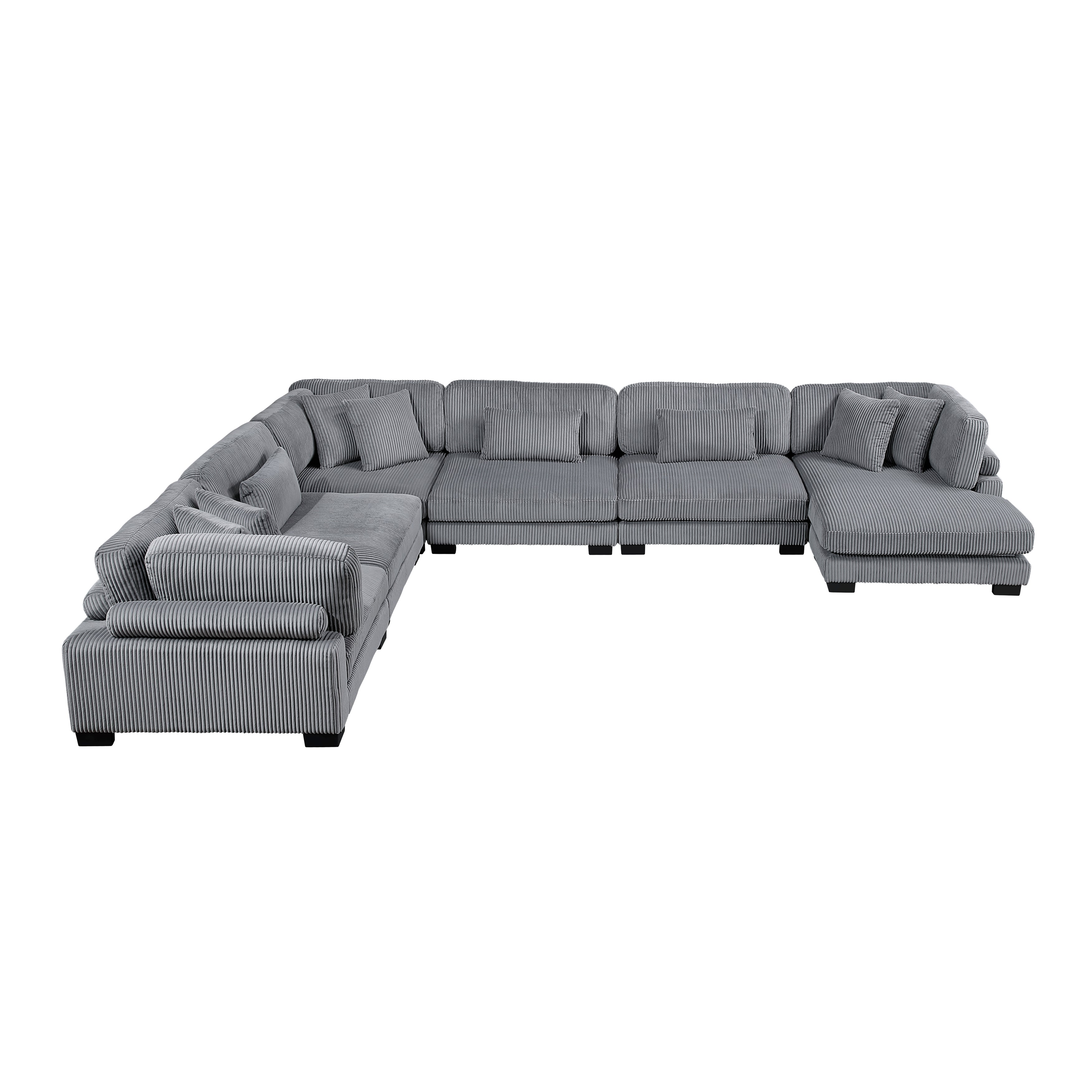 8555GY*2CR3ACVC (6)6-Piece Modular Sectional with Reversible Chaise - 8555GY*2CR3ACVC