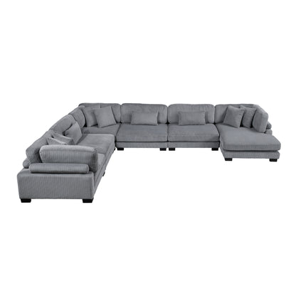 8555GY*2CR3ACVC (6)6-Piece Modular Sectional with Reversible Chaise - 8555GY*2CR3ACVC