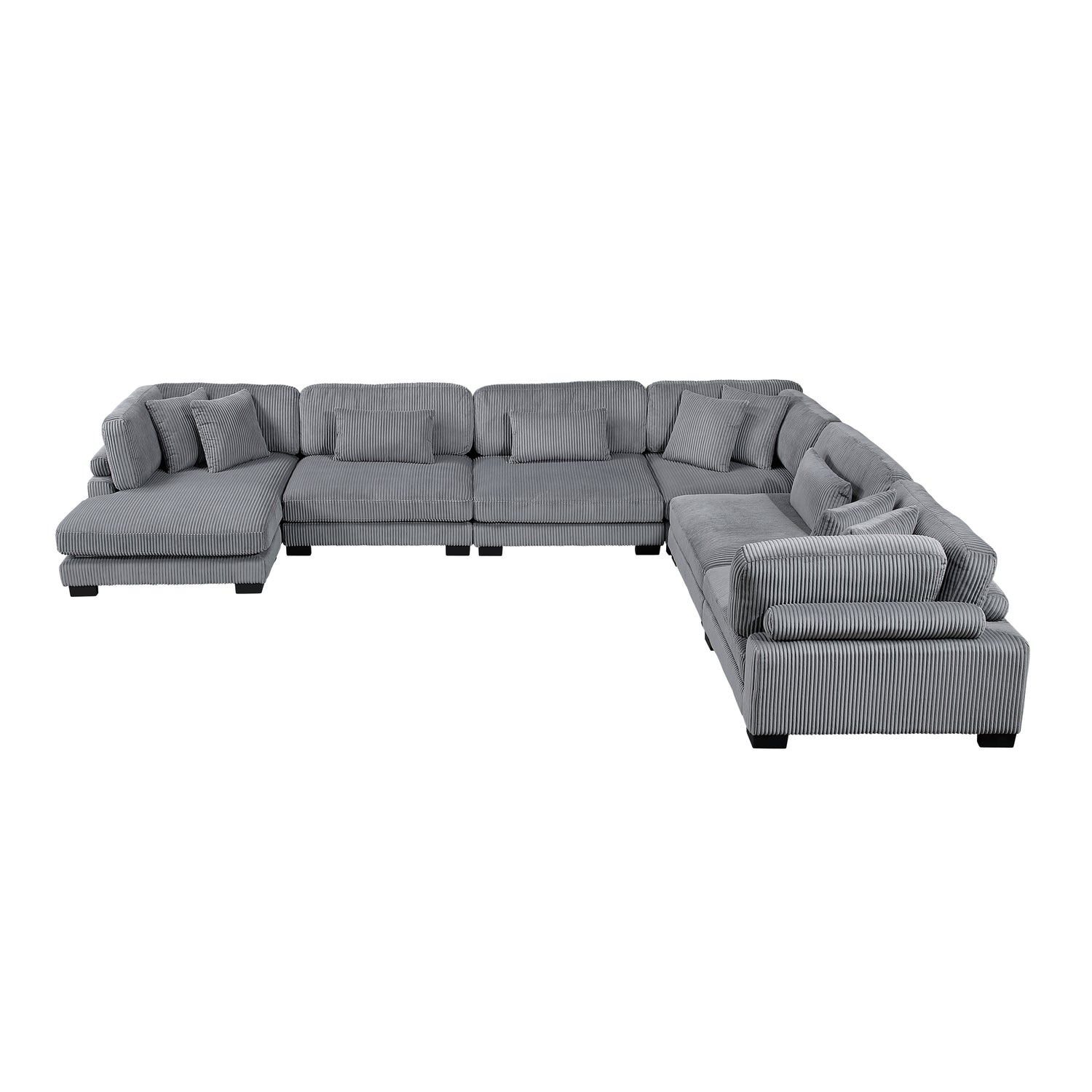 8555GY*2CR3ACVC (6)6-Piece Modular Sectional with Reversible Chaise - 8555GY*2CR3ACVC