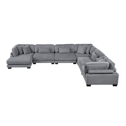 8555GY*2CR3ACVC (6)6-Piece Modular Sectional with Reversible Chaise - 8555GY*2CR3ACVC
