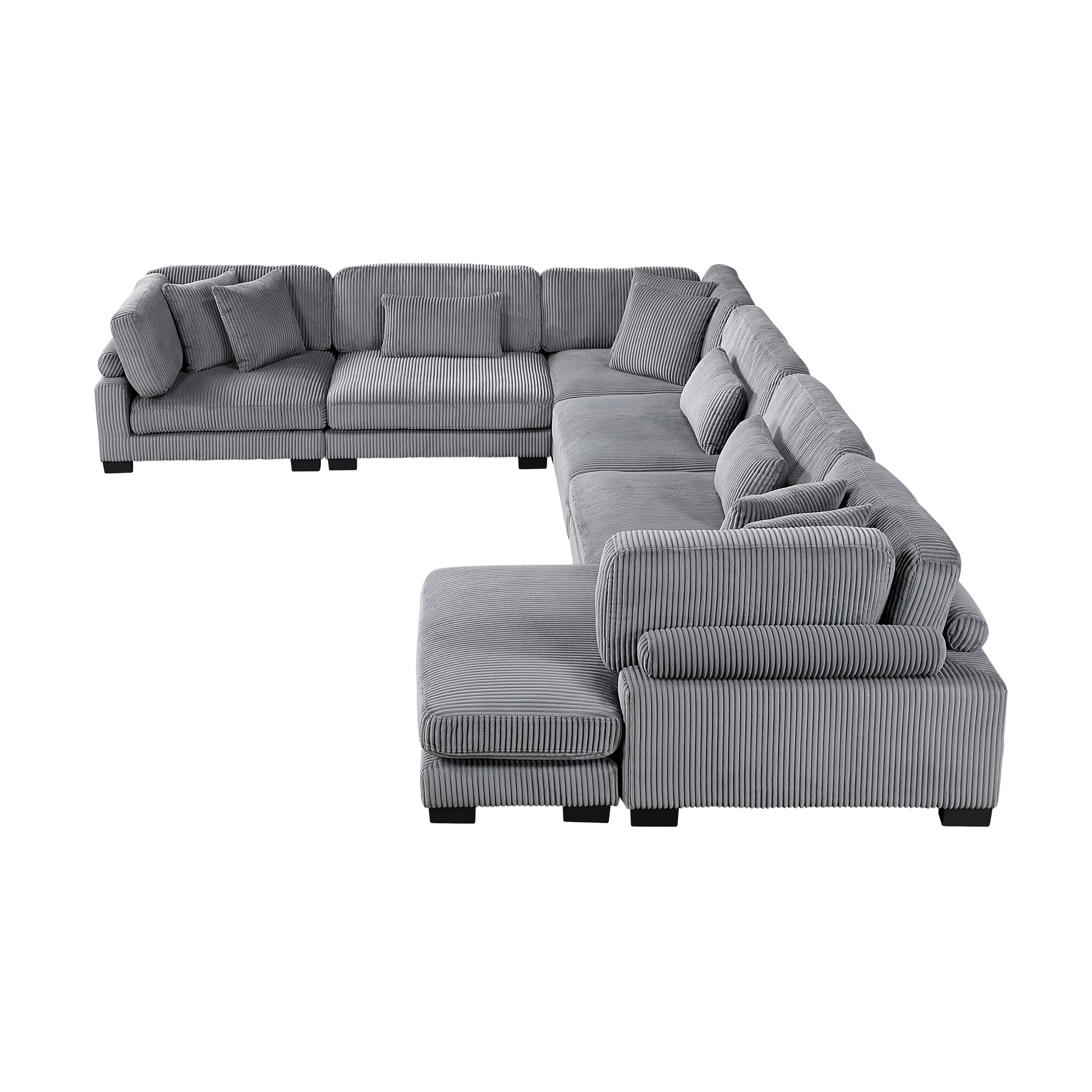 8555GY*2CR3ACVC (6)6-Piece Modular Sectional with Reversible Chaise - 8555GY*2CR3ACVC