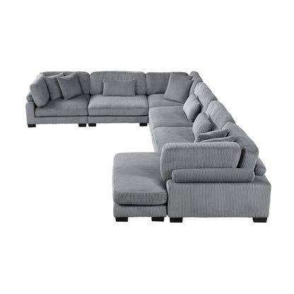 8555GY*2CR3ACVC (6)6-Piece Modular Sectional with Reversible Chaise - 8555GY*2CR3ACVC
