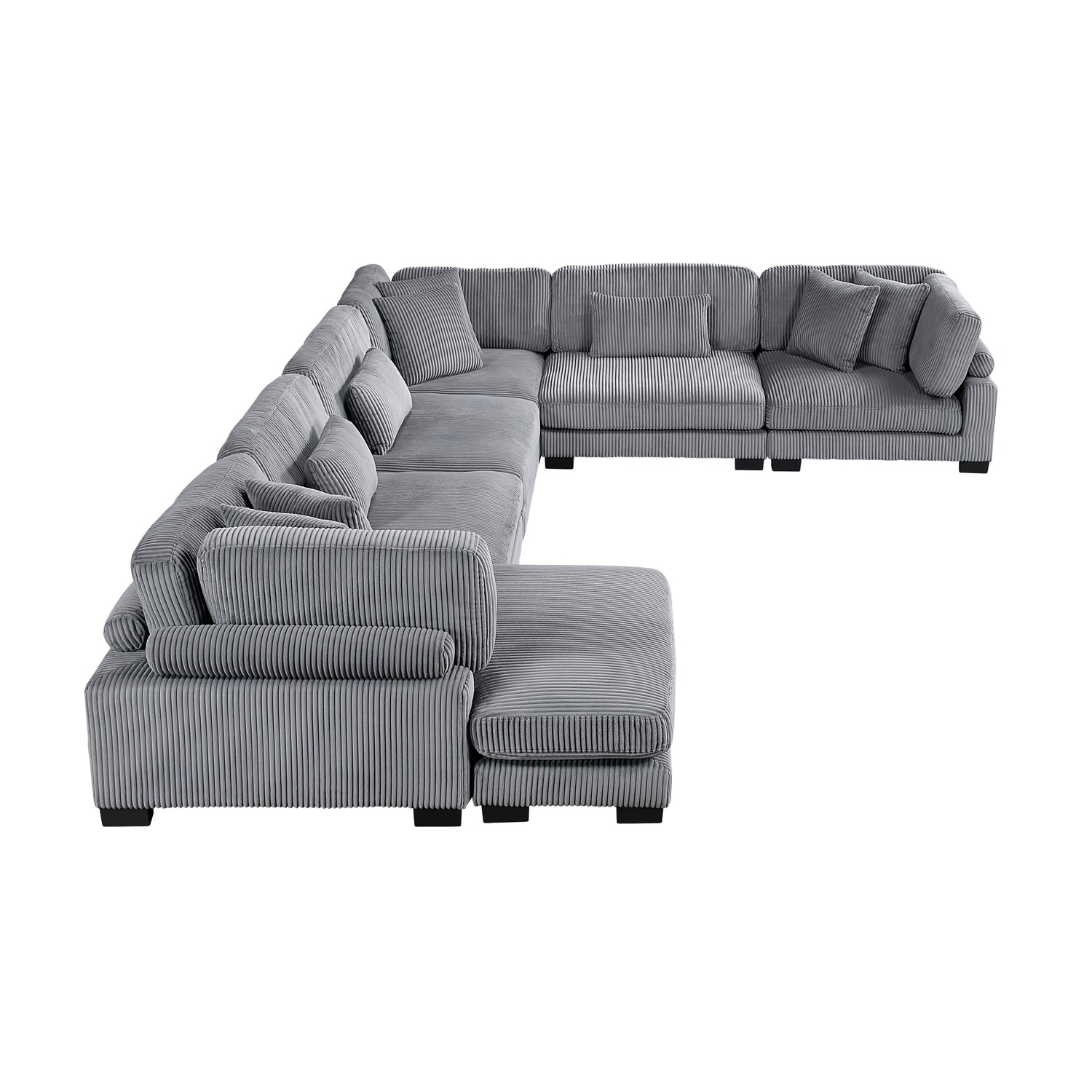 8555GY*2CR3ACVC (6)6-Piece Modular Sectional with Reversible Chaise - 8555GY*2CR3ACVC