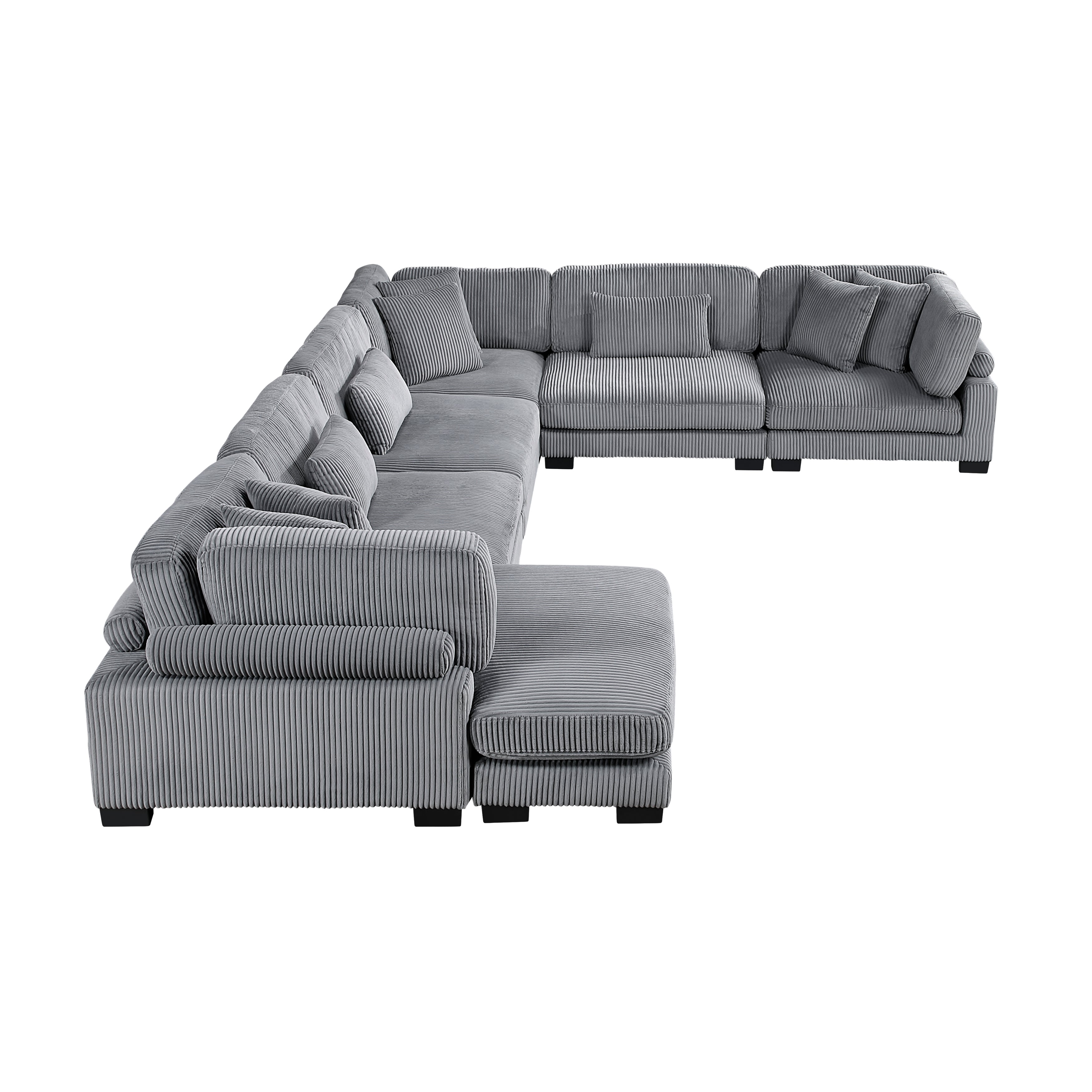 8555GY*2CR3ACVC (6)6-Piece Modular Sectional with Reversible Chaise - 8555GY*2CR3ACVC