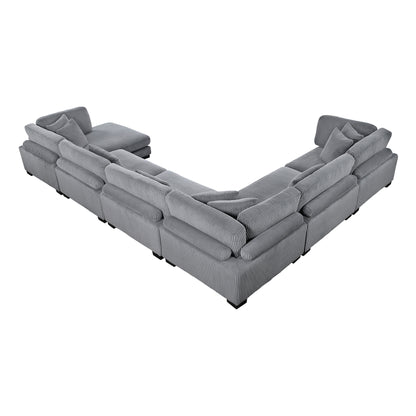 8555GY*2CR3ACVC (6)6-Piece Modular Sectional with Reversible Chaise - 8555GY*2CR3ACVC