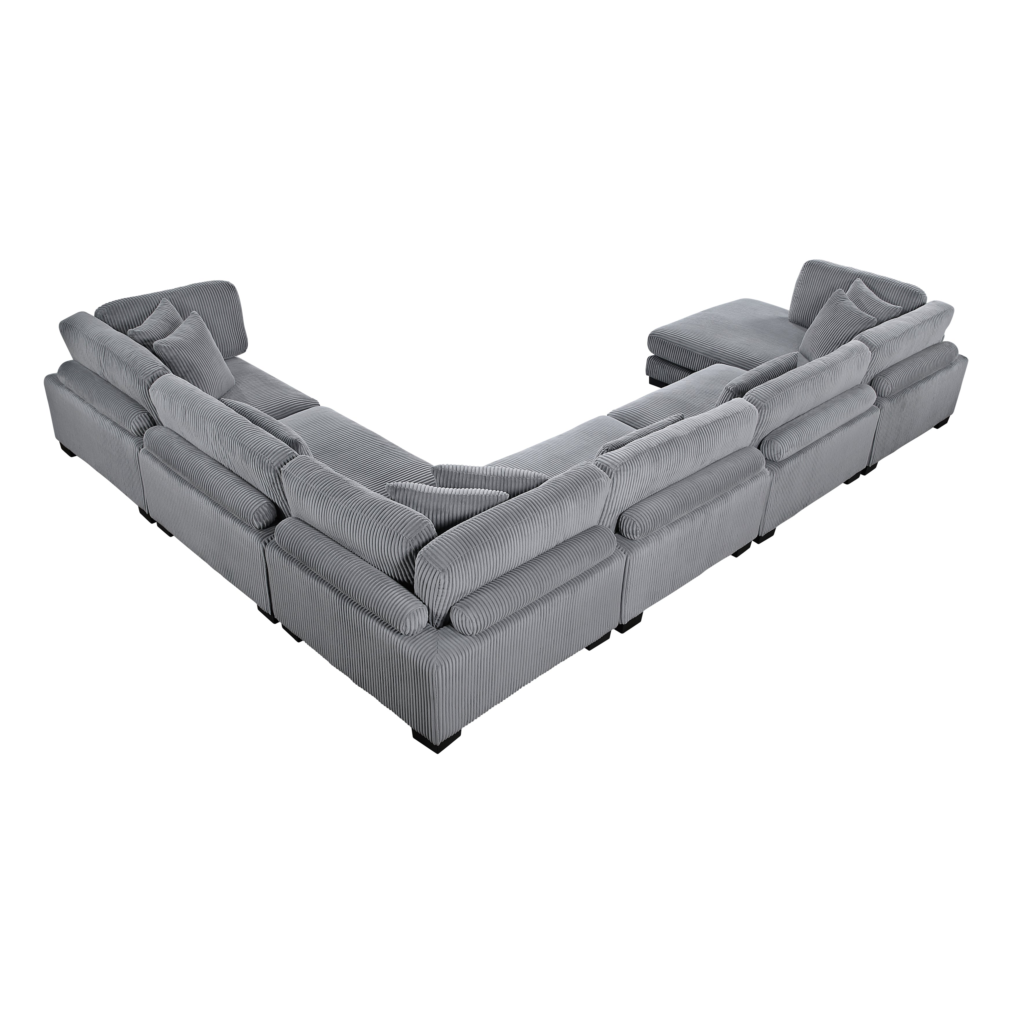 8555GY*2CR3ACVC (6)6-Piece Modular Sectional with Reversible Chaise - 8555GY*2CR3ACVC