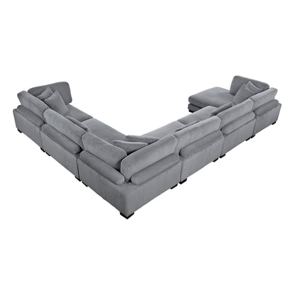 8555GY*2CR3ACVC (6)6-Piece Modular Sectional with Reversible Chaise - 8555GY*2CR3ACVC