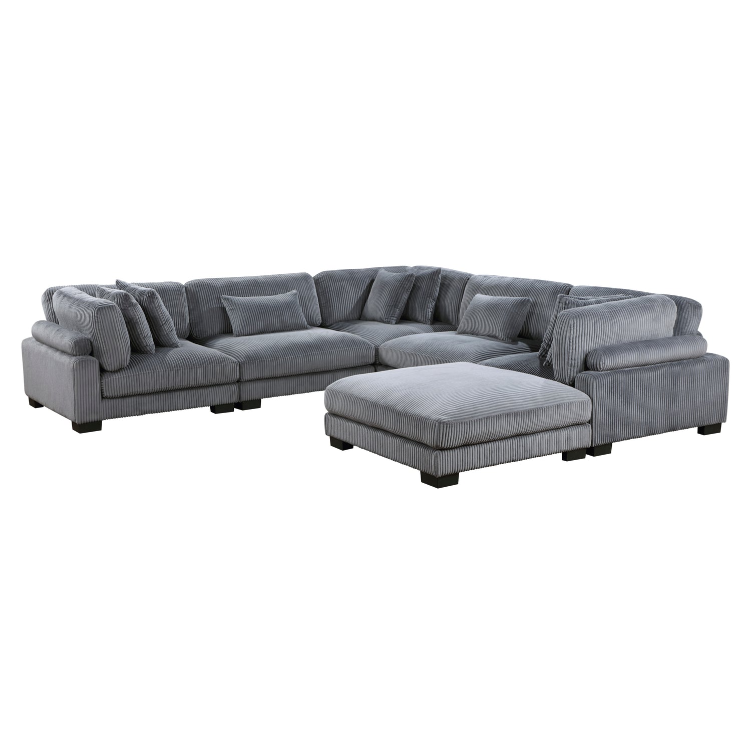 8555GY*3CR2ACOT (6)6-Piece Modular Sectional with Ottoman - 8555GY*3CR2ACOT