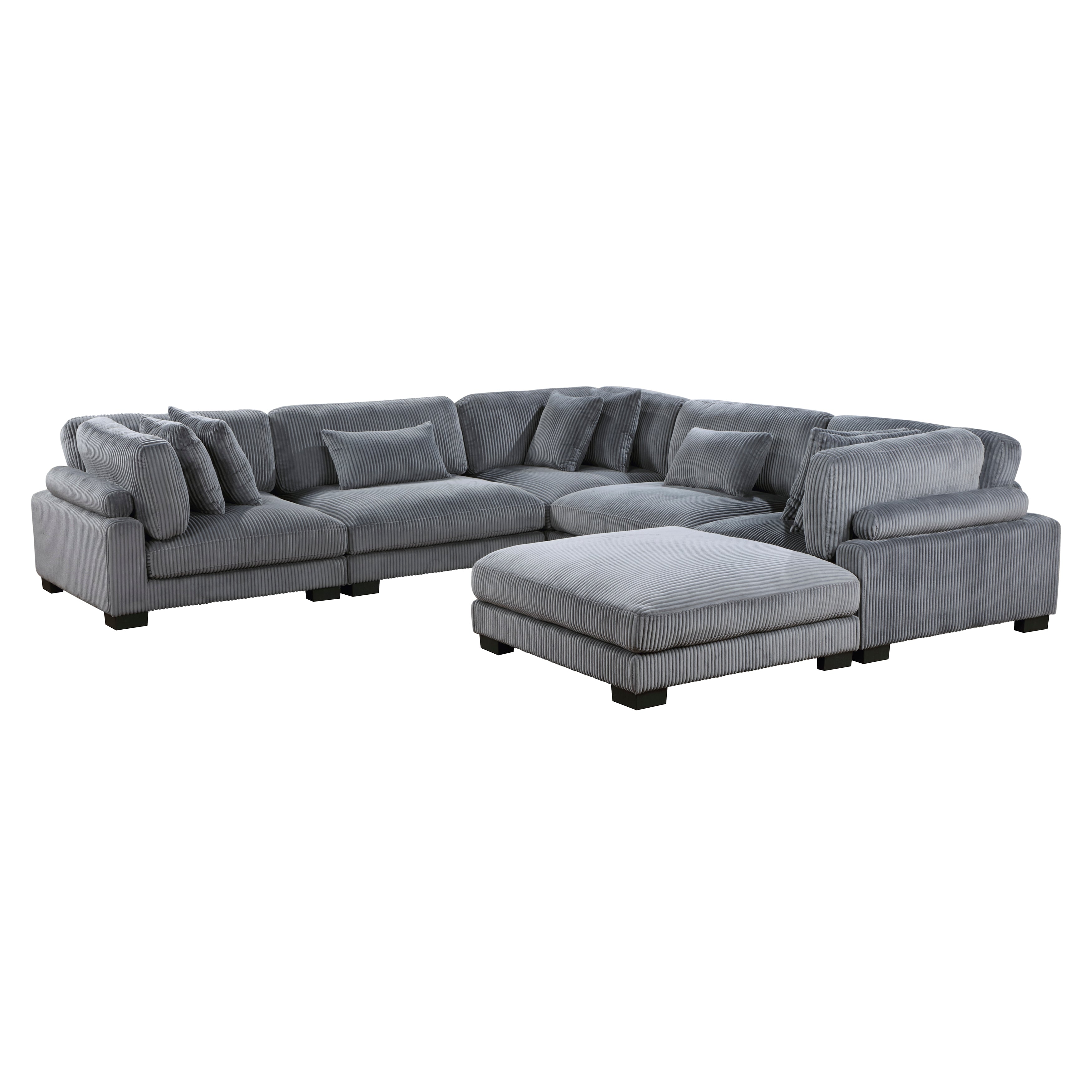 8555GY*3CR2ACOT (6)6-Piece Modular Sectional with Ottoman - 8555GY*3CR2ACOT