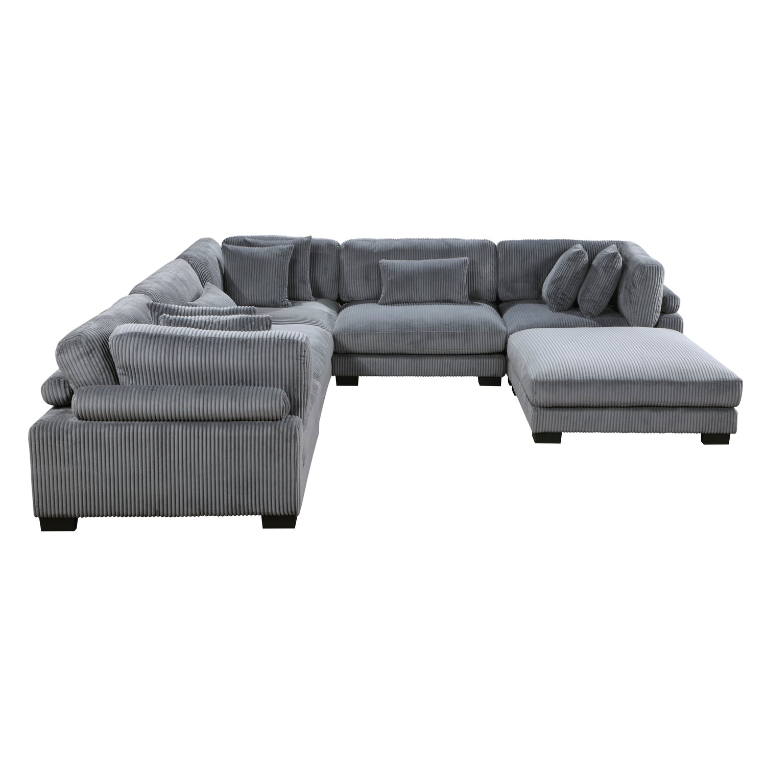 8555GY*3CR2ACOT (6)6-Piece Modular Sectional with Ottoman - 8555GY*3CR2ACOT