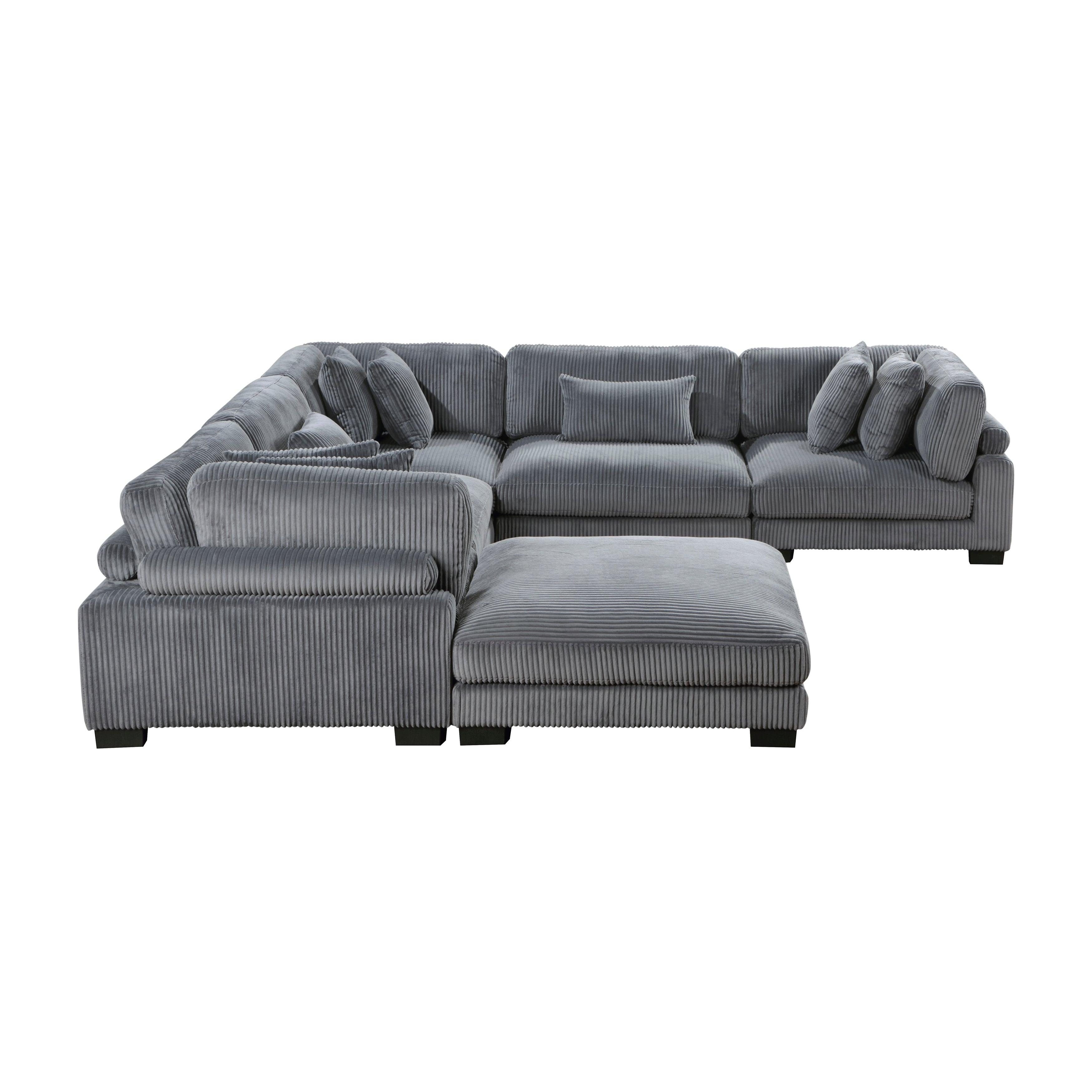 8555GY*3CR2ACOT (6)6-Piece Modular Sectional with Ottoman - 8555GY*3CR2ACOT