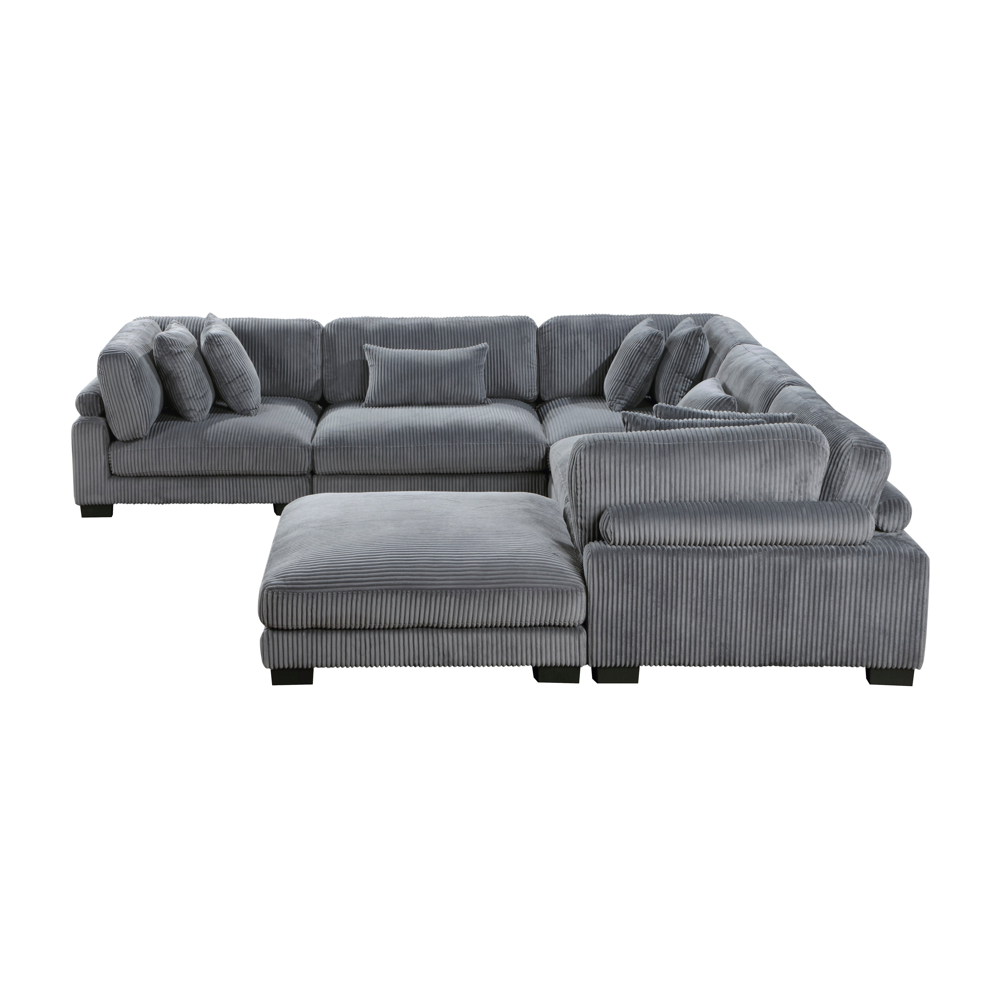 8555GY*3CR2ACOT (6)6-Piece Modular Sectional with Ottoman - 8555GY*3CR2ACOT