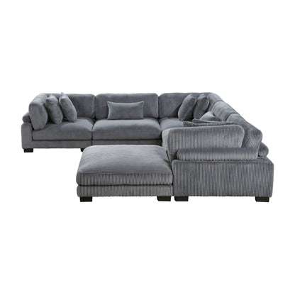 8555GY*3CR2ACOT (6)6-Piece Modular Sectional with Ottoman - 8555GY*3CR2ACOT