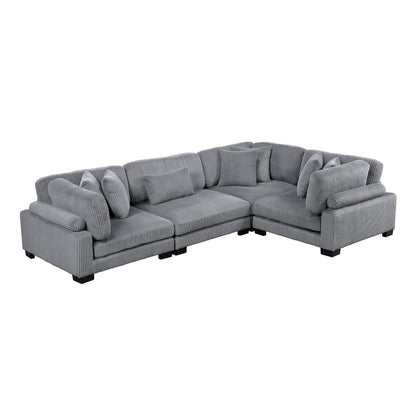 8555GY*3CRAC (4)4-Piece Modular Sectional - 8555GY*3CRAC