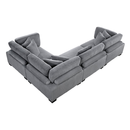 8555GY*3CRAC (4)4-Piece Modular Sectional - 8555GY*3CRAC