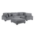 8555GY*3CRACOT (5)5-Piece Modular Sectional with Ottoman - 8555GY*3CRACOT