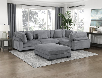 8555GY*3CRACOT (5)5-Piece Modular Sectional with Ottoman - 8555GY*3CRACOT