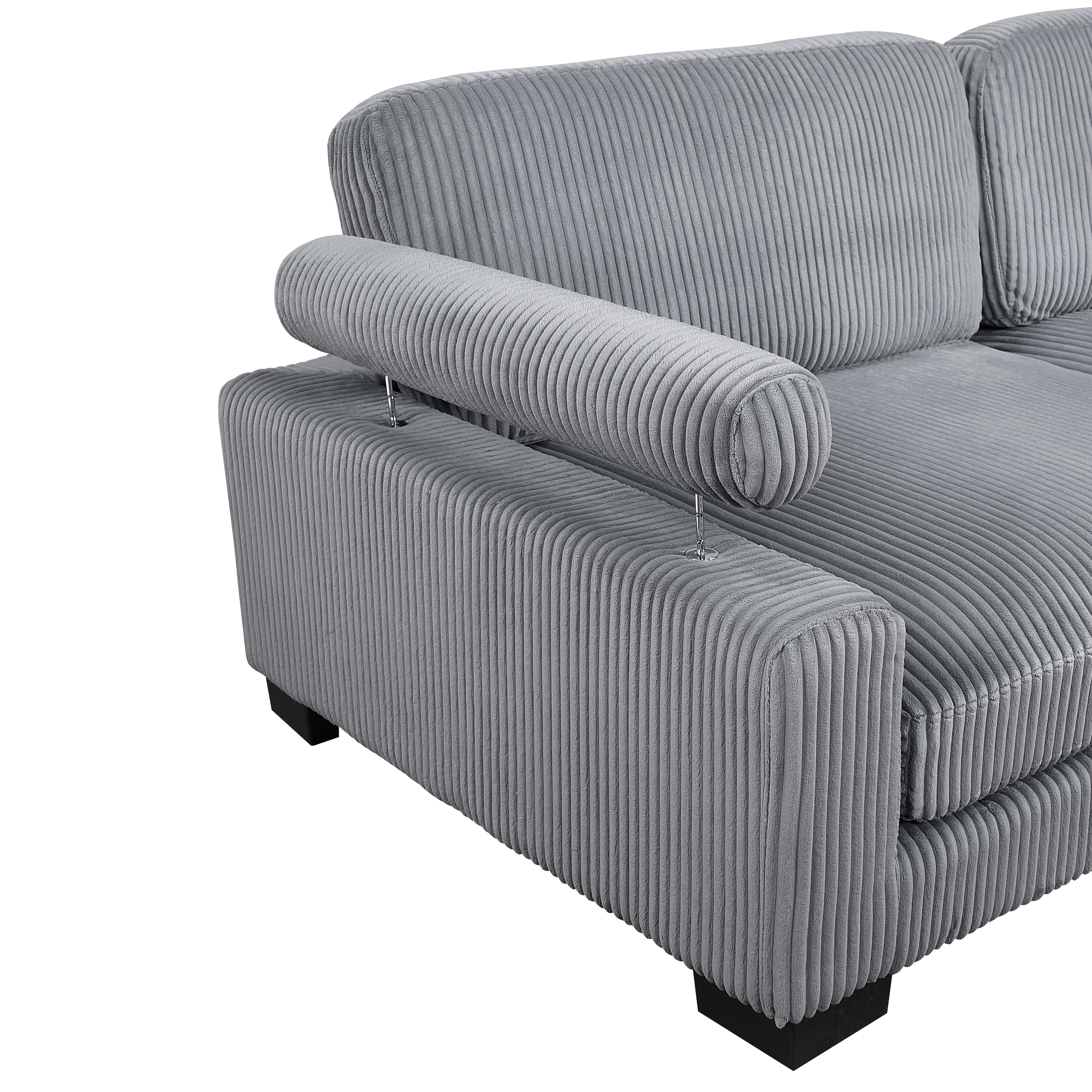 8555GY*CR2ACVC (4)4-Piece Modular Sectional with Reversible Chaise - 8555GY*CR2ACVC