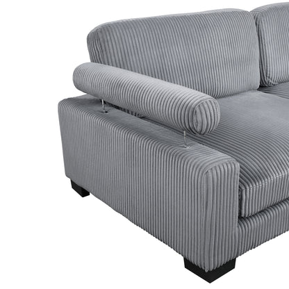 8555GY*CR2ACVC (4)4-Piece Modular Sectional with Reversible Chaise - 8555GY*CR2ACVC