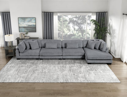 8555GY*CR2ACVC (4)4-Piece Modular Sectional with Reversible Chaise - 8555GY*CR2ACVC