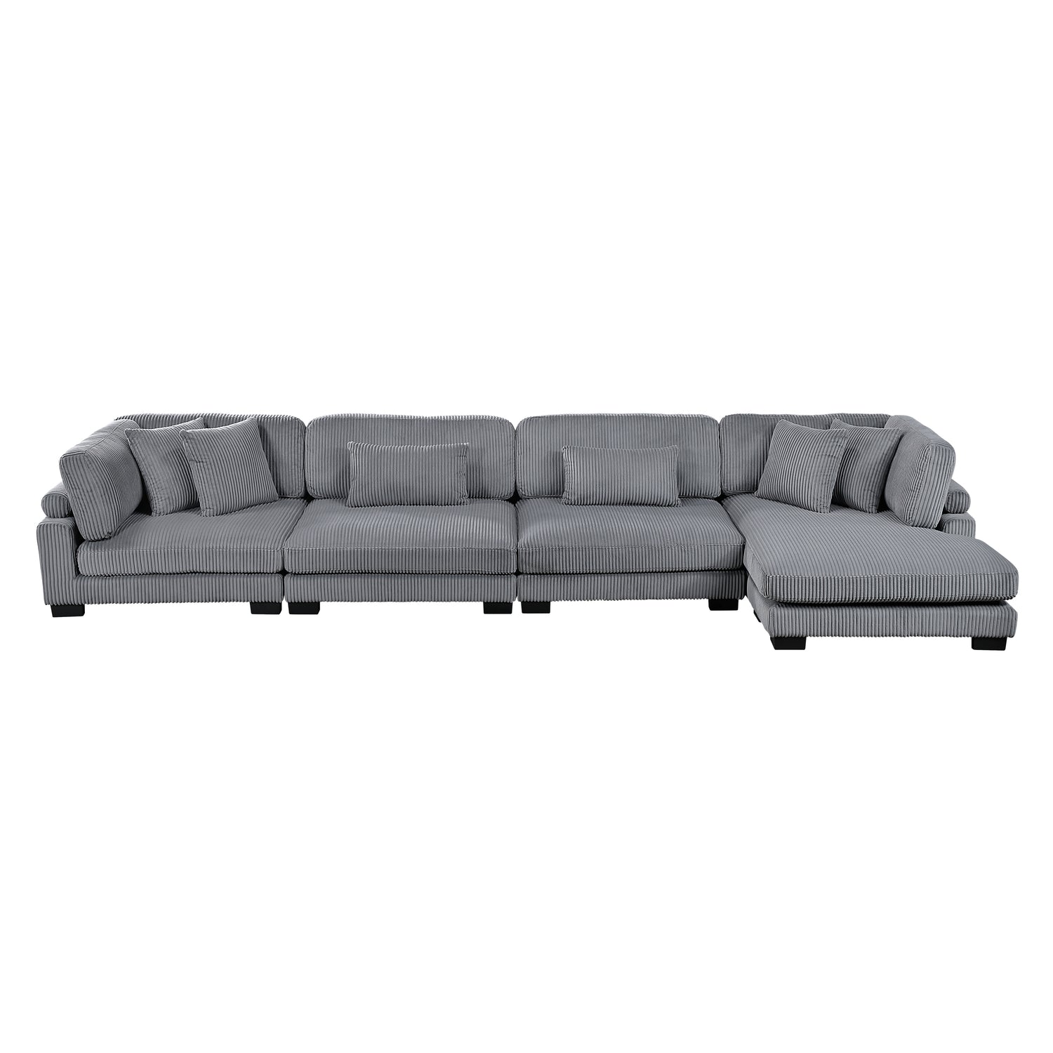 8555GY*CR2ACVC (4)4-Piece Modular Sectional with Reversible Chaise - 8555GY*CR2ACVC