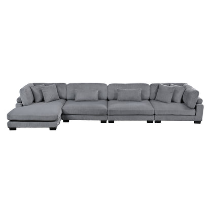8555GY*CR2ACVC (4)4-Piece Modular Sectional with Reversible Chaise - 8555GY*CR2ACVC