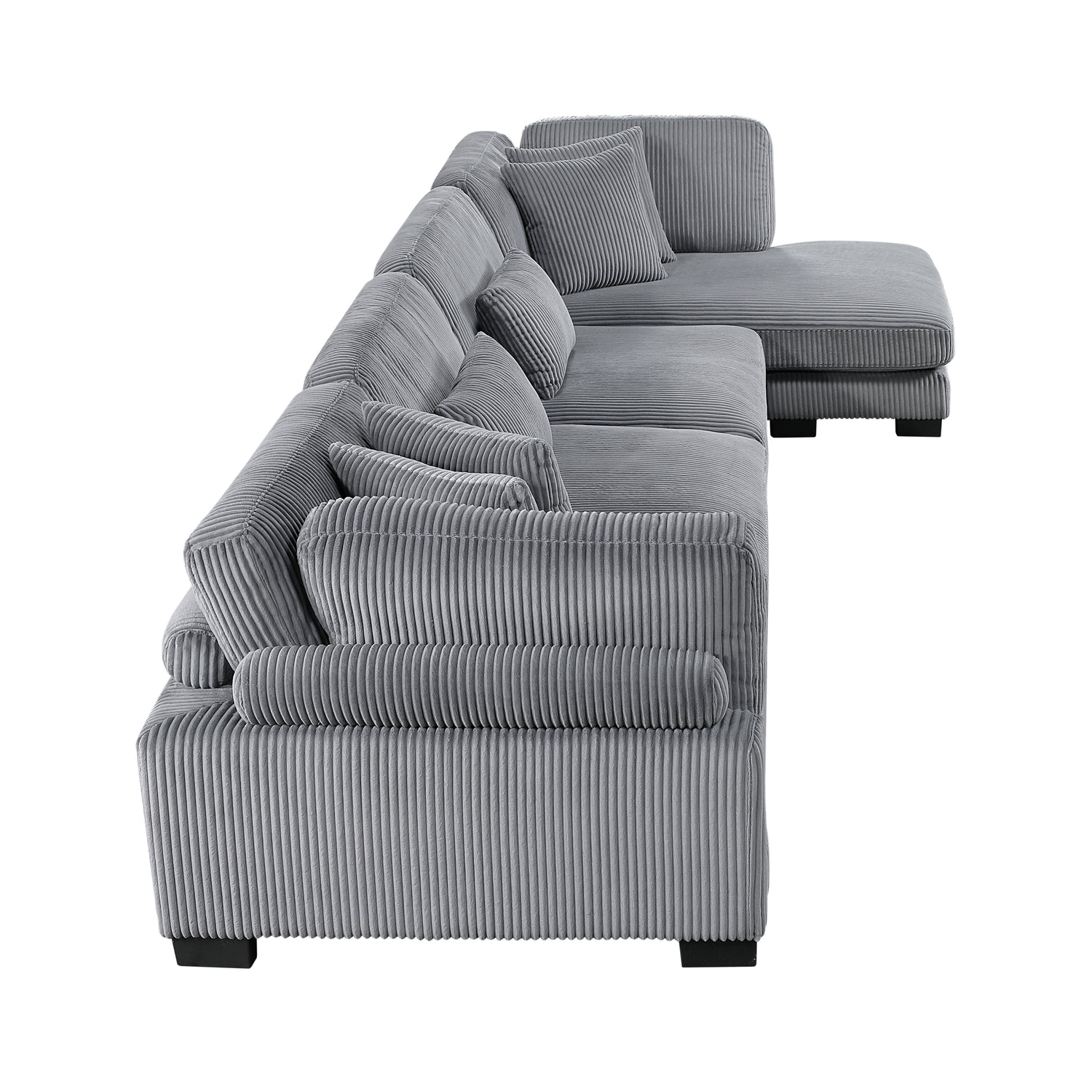 8555GY*CR2ACVC (4)4-Piece Modular Sectional with Reversible Chaise - 8555GY*CR2ACVC