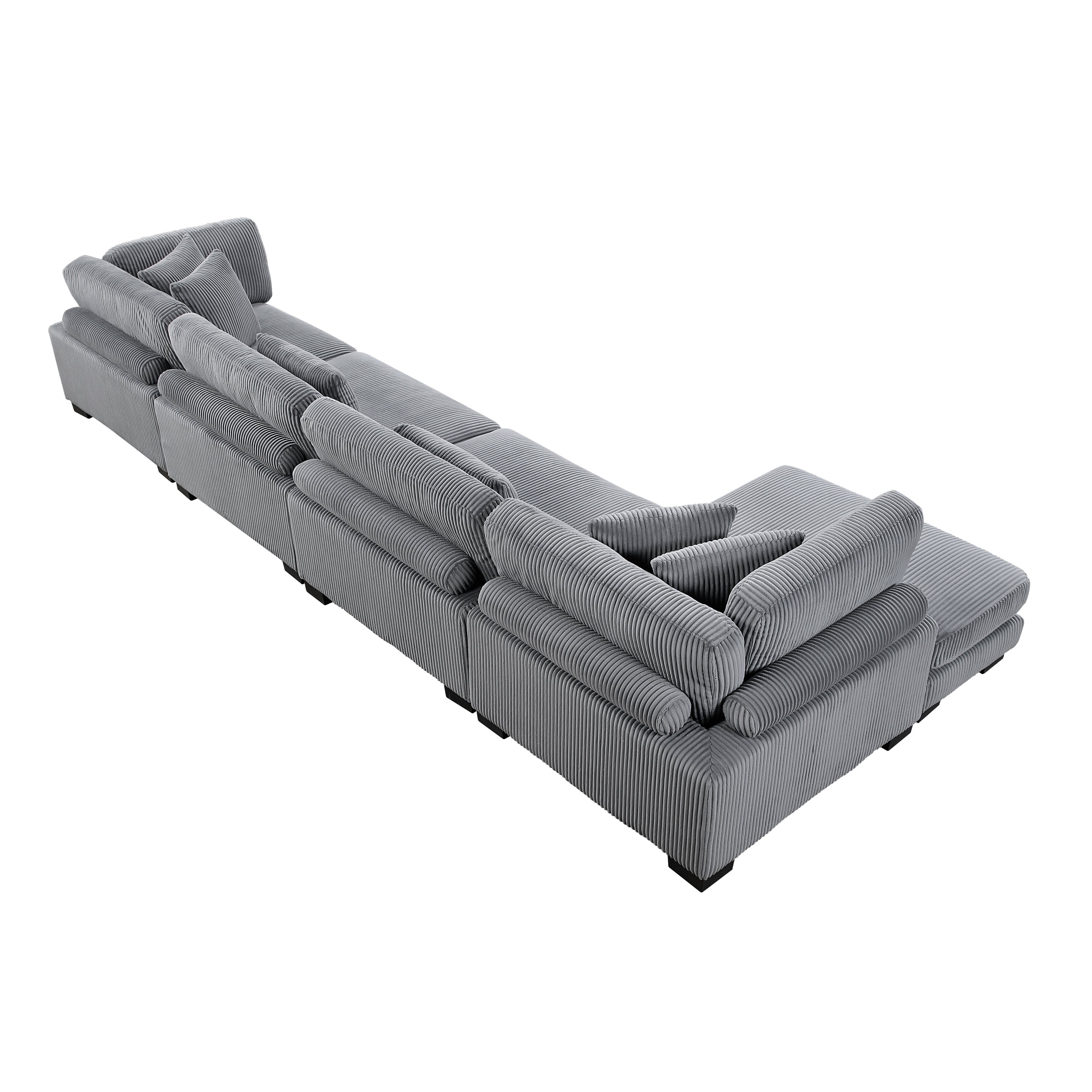 8555GY*CR2ACVC (4)4-Piece Modular Sectional with Reversible Chaise - 8555GY*CR2ACVC