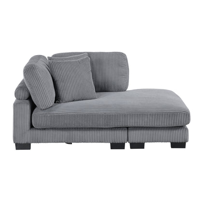 8555GY*CR2ACVCOT (5)5-Piece Modular Sectional with Reversible Chaise and Ottoman - 8555GY*CR2ACVCOT
